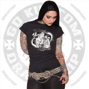 Dragstrip Kustom Womens Cafe Racer T`shirt